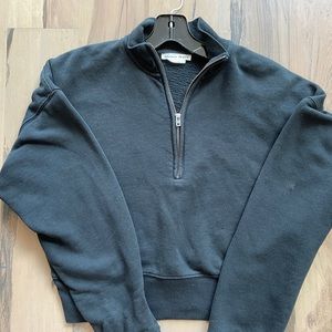 Reformation Half Zip Crop Sweatshirt - size small